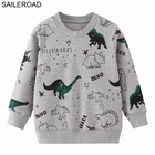 SAILEROAD Осень 2-7 Лет Дети С Длинным Рукавом Мультфильм Животных Печати Школа Флис Baby Красивый Динозавр Дети Мальчик Толстовки