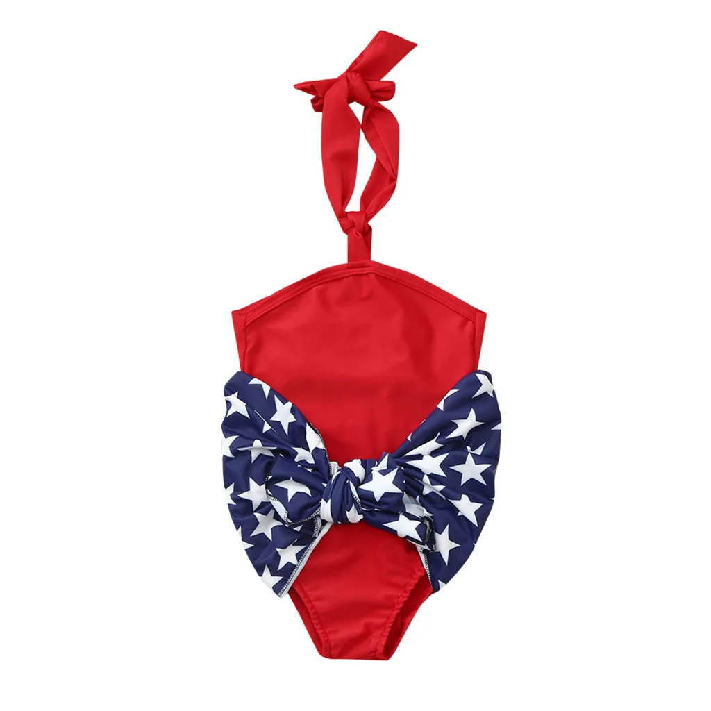Toddler Baby Girls Bikini Suit 4th of July Star Wrap Swimsuit Bathing Swimming Costume Summer Beachwear Child Biqunis | Мать и ребенок
