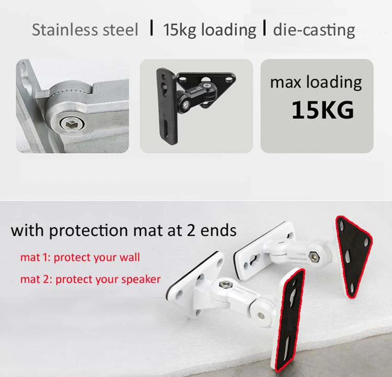 Универсальный настенный кронштейн GU15 из нержавеющей стали 304 нагрузка 15 кг 33