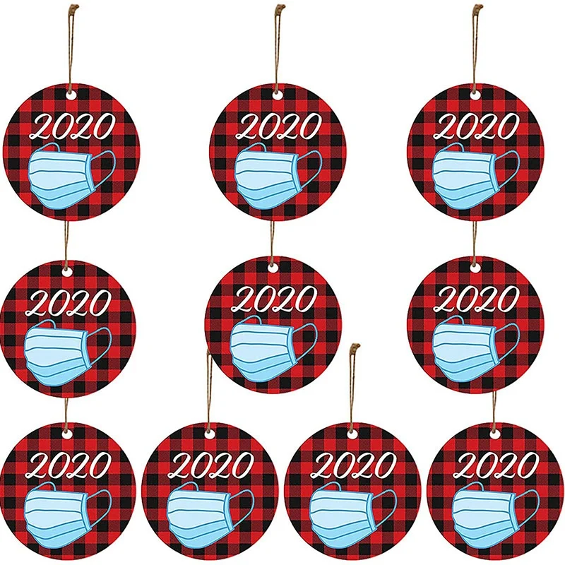 

Isolation Theme Christmas Pendant, Mask Survivor, Wooden Christmas Ornaments, Party Supplies, Decoration Gifts