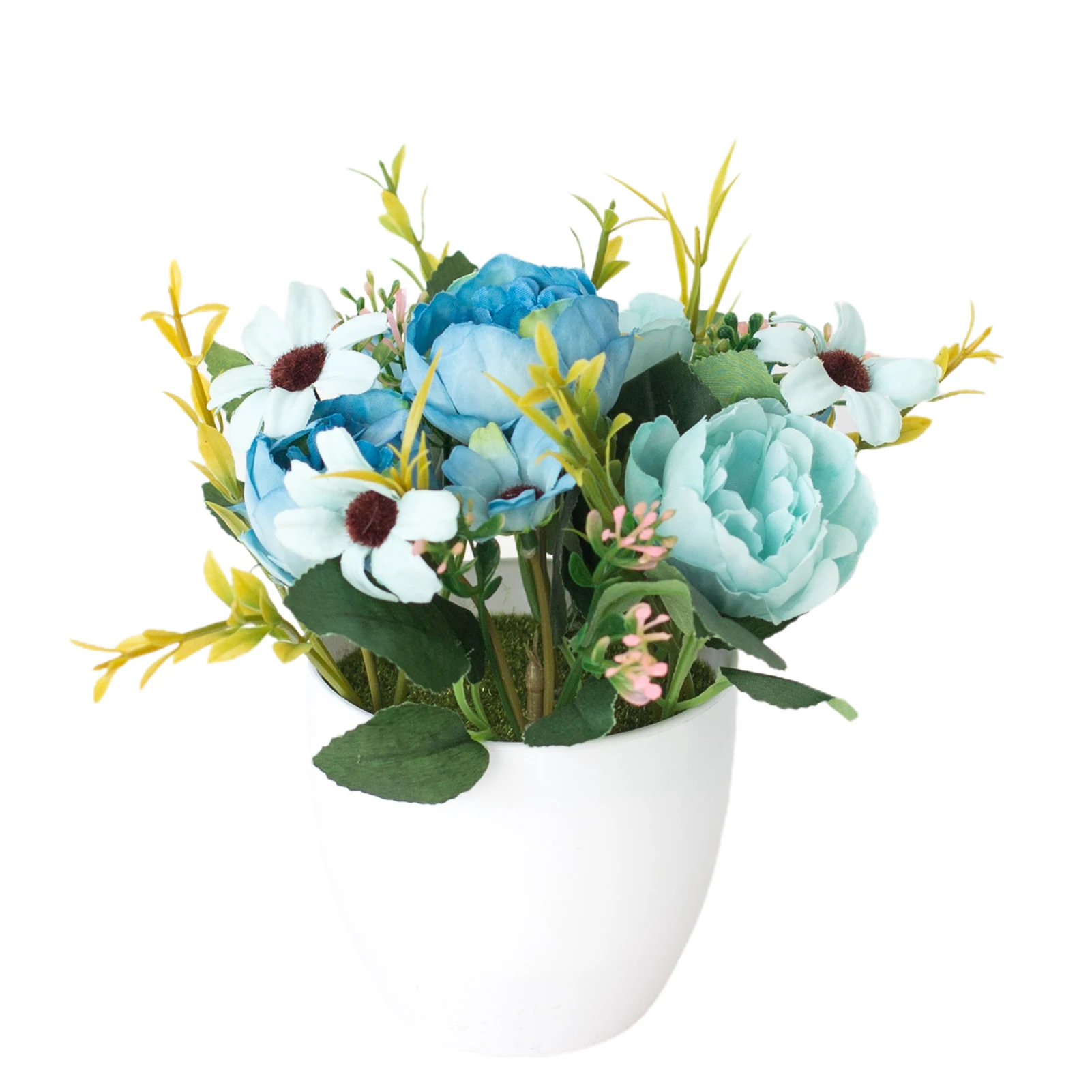 Искусственный цветок пиона бонсай реалистичное зеленое растение украшение для