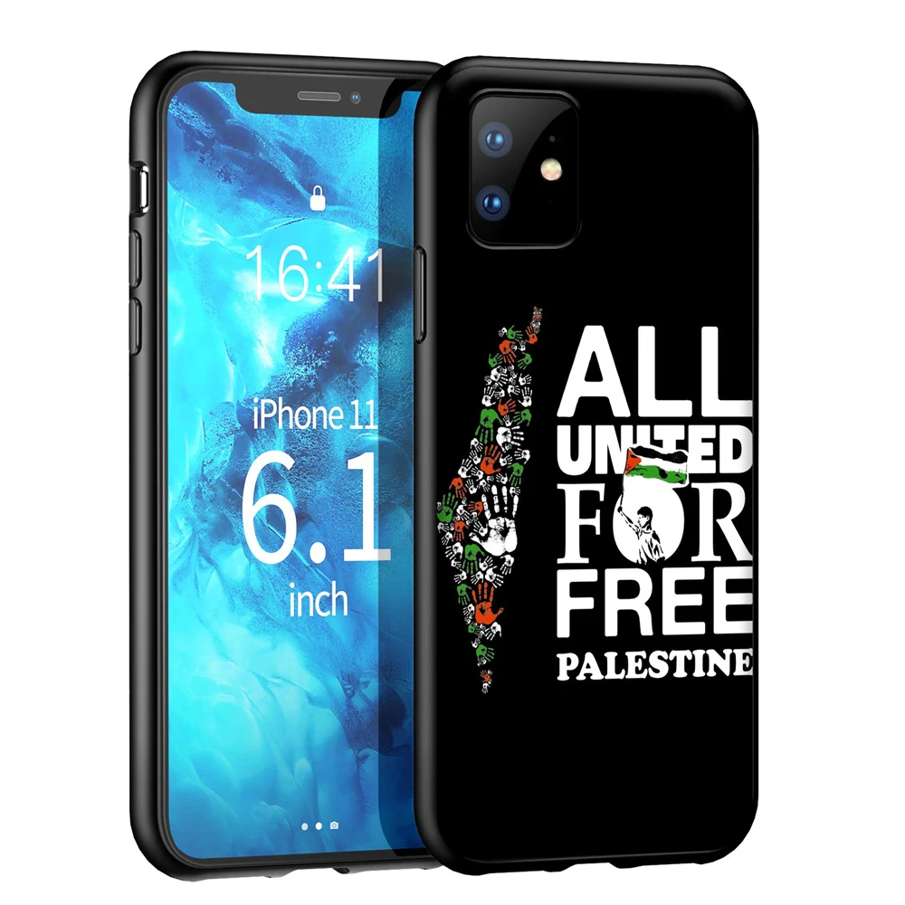 Силиконовый мягкий чехол YIMAOC с флагом Палестины для iPhone 12 Mini 11 Pro XS Max XR X 8 7 6 6S Plus 5 5S