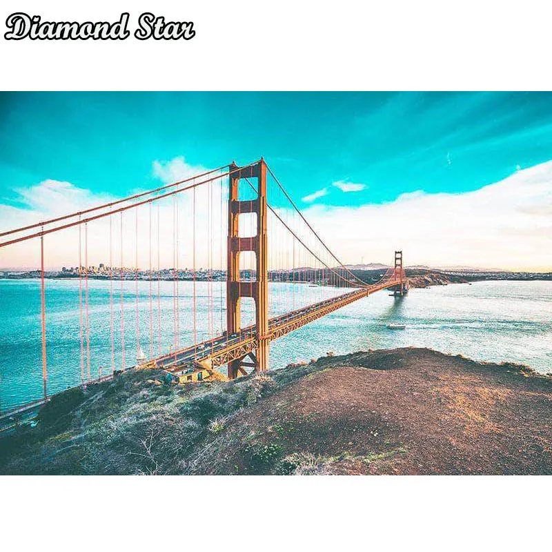 

Full Square drill DIY 5D Diamond Painting Cross Stitch Bridge Diamond Embroidery Patterns rhinestones Diamond Mosaic
