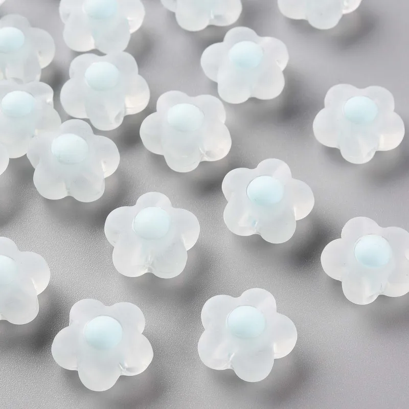 

500g Transparent Acrylic Beads, Frosted, Bead in Bead, Flower, WhiteSmoke, 16.5x17x9.5mm, Hole: 2.5mm, about 390pcs/500g