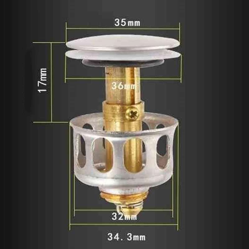 

Basket Drain Thickened Stainless Steel Explosion Proof Easy to Clean Basket Drain Bathroom Sink & Bathtub Accessories LBShipping