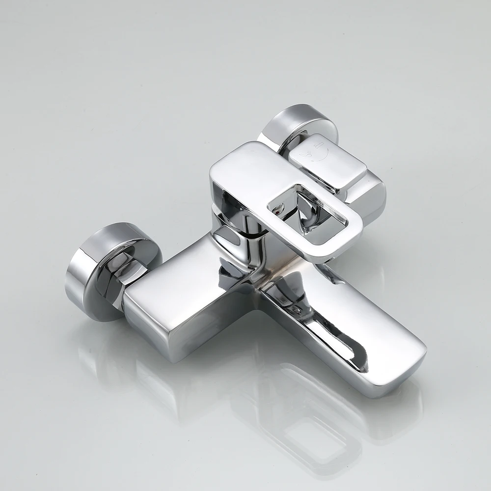 mynah wall mounted square shower faucet bathroom cold hot water mixer bathtub double outlet water tap free global shipping