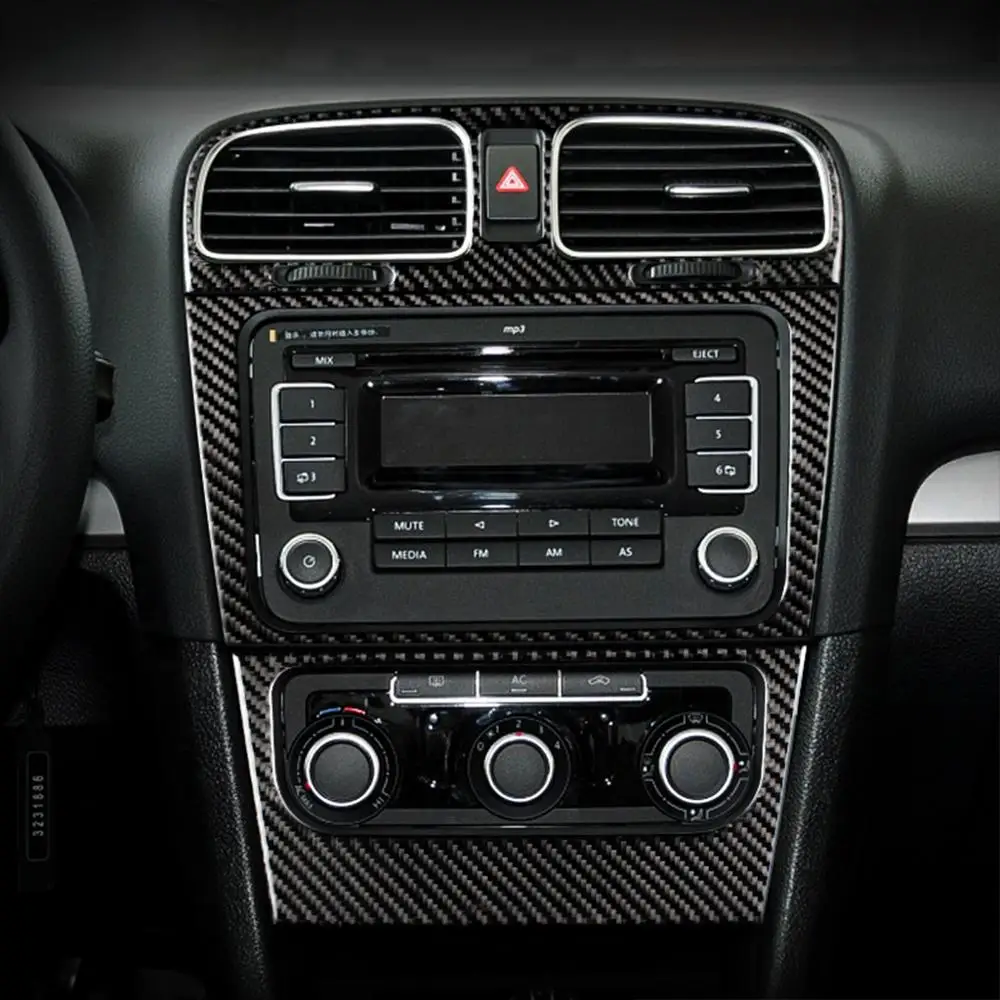

Car Styling Carbon Fiber Steering Wheel Gear Door panel Internal Sticker Fit For volkswagen golf 6 gti R MK6 Accessories LHD RHD