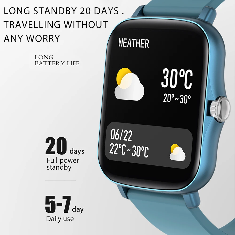 

Smartwatch IP67 Waterproof Wristband 1.69inch Full Touch Screen Fitness Heart Rate Blood Pressure Sleep Monitor Tracker Bracelet