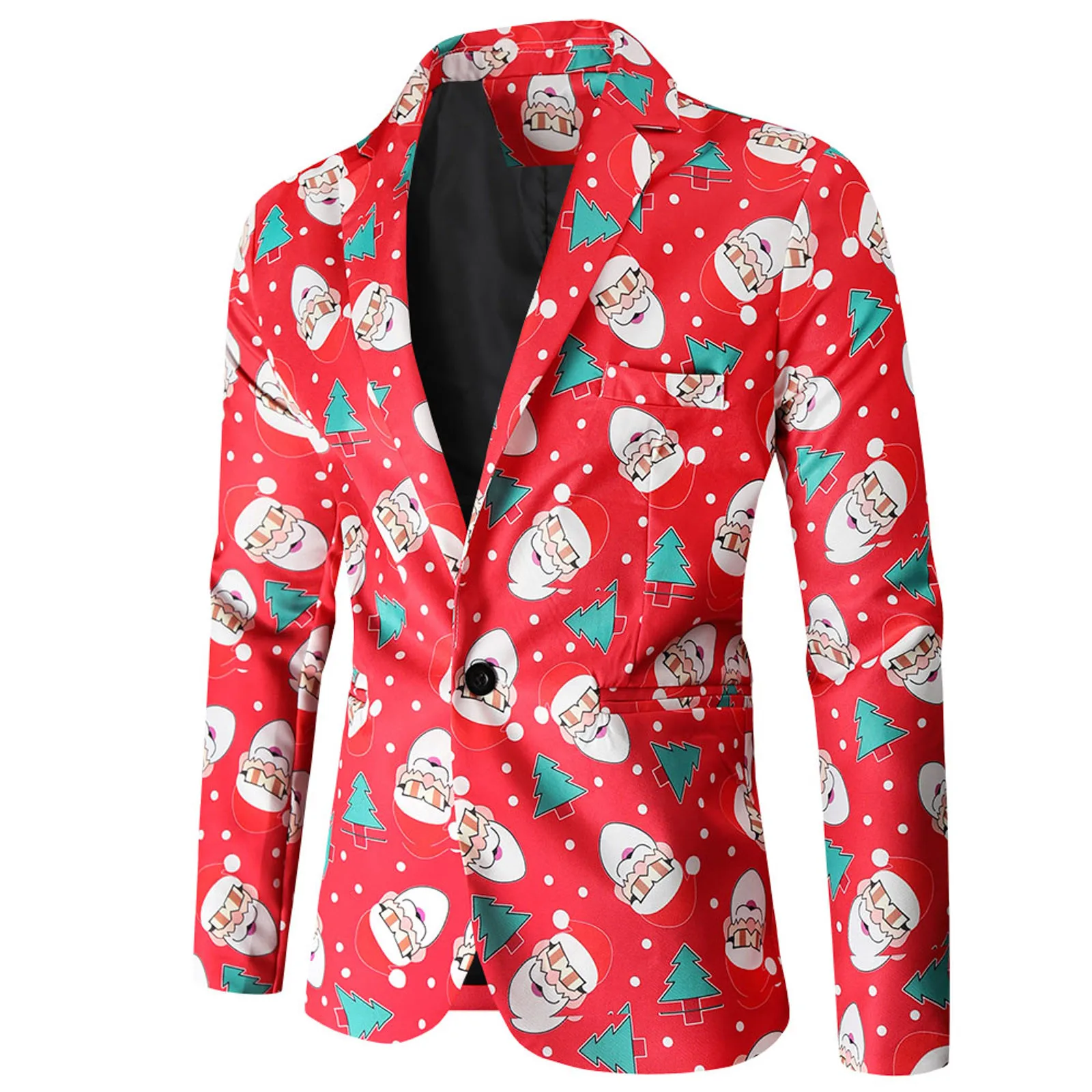 

Fashion Christmas Printed Jacket Men's Single-breasted Suit Casual Men's Coats & Jackets