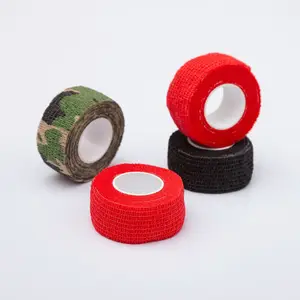 Когезионные бинты EZ покрытие рукоятки машинки для татуажа, 12 рулонов, ширина 1 дюйм, длина 5 ярдов, черныесиниезеленыекрасныекамуфляжныеЖелтые