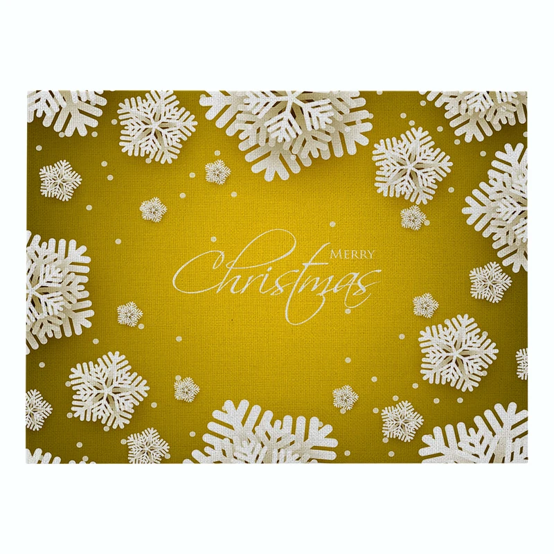 Рождественские подставки с 3D золотыми шариками и звездами из хлопка льна