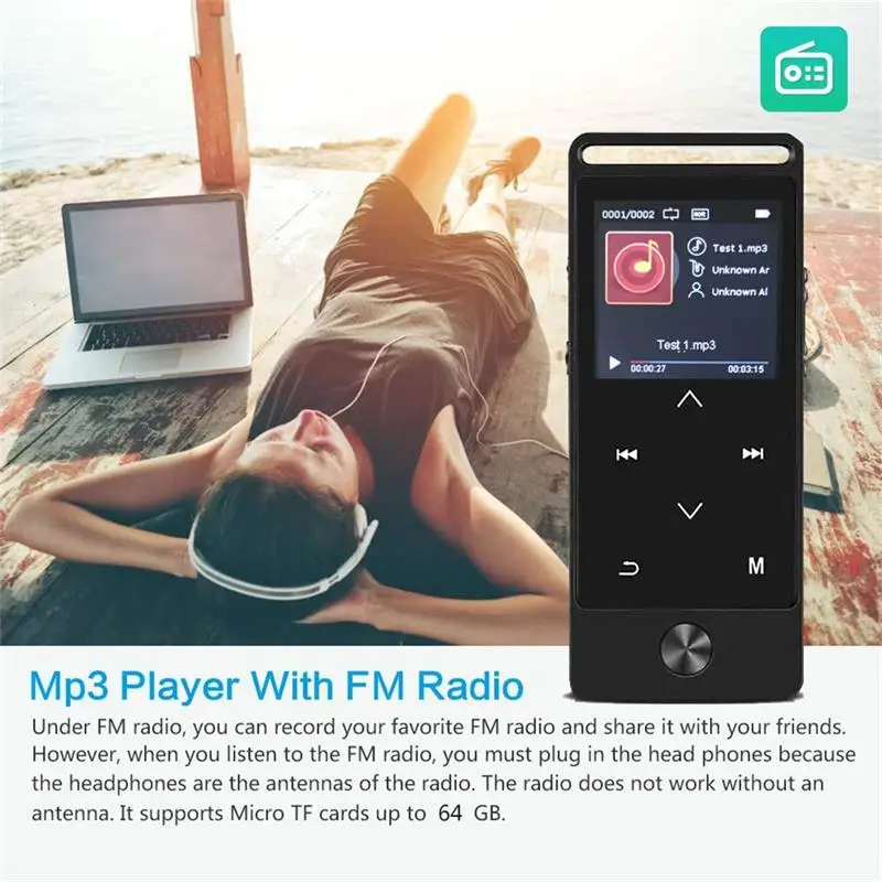 Новейший Benjie S8 Bluetooth MP3 плеер с сенсорным экраном портативный аудио 8 Гб