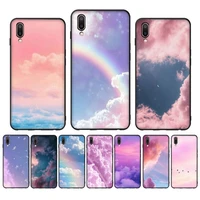 pink rainbow cloud phone case case for oppo reno realme c3 6pro cover for vivo y91c y17 y19 funda capa