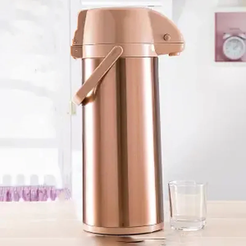 

Pneumatic Bottle Insulation Pot Household Pressing Thermos Glass Red Bile Car Thermos Large Capacity Chess Card Room Pot Termos