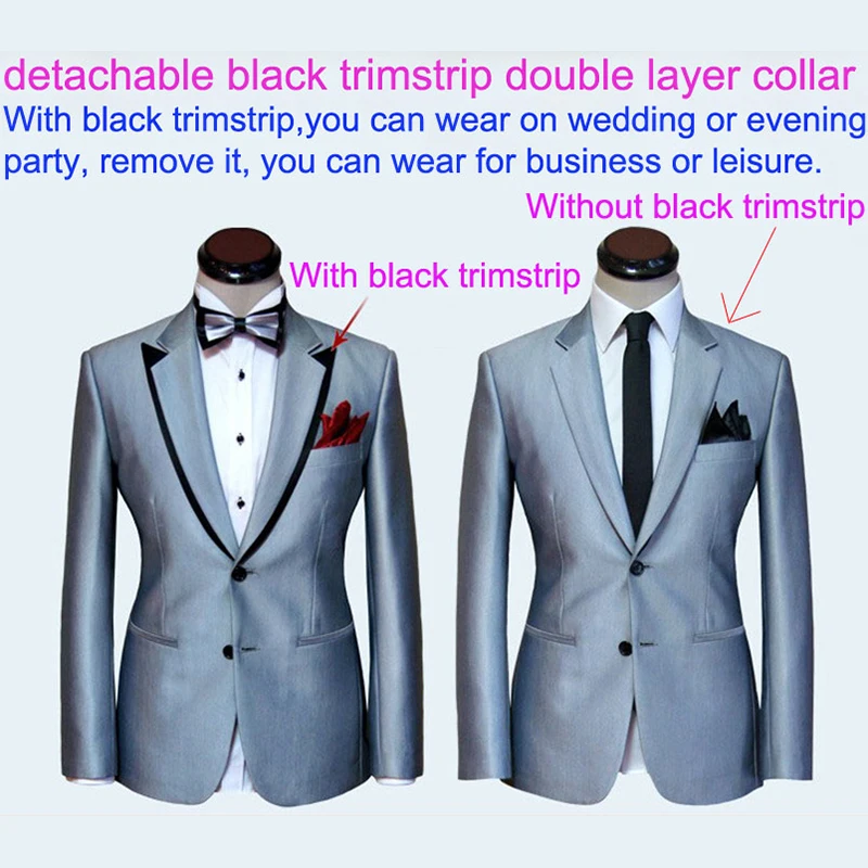 Индивидуальный мужской костюм серебряные мужские свадебные костюмы для мужчин