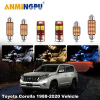 led for toyota corolla 1988 2020 vehicle t10 w5w led interior trunk dome map indoor light license plate lamp canbus kit