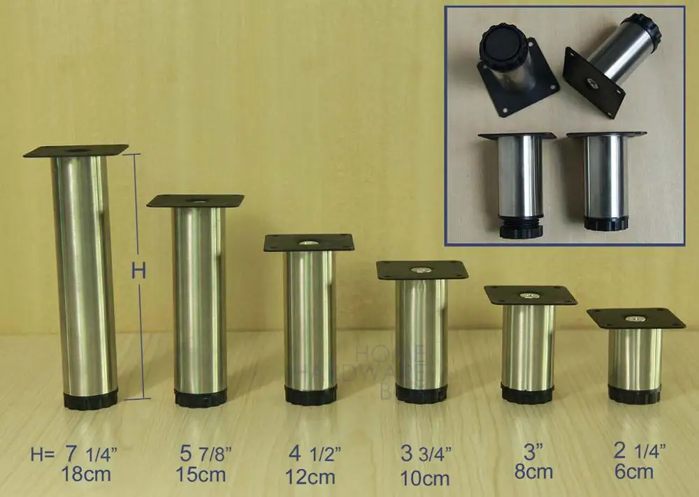 Ножки стола из нержавеющей стали Регулируемые кухонные ножки 6 см круглые|kitchen