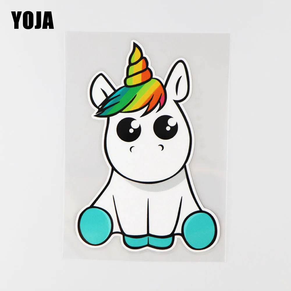 

YOJA 9.9X15CM Color Unicorn Cartoon Decor Vinyl Decal Car Sticker Cute Animal Pattern 19A-0057