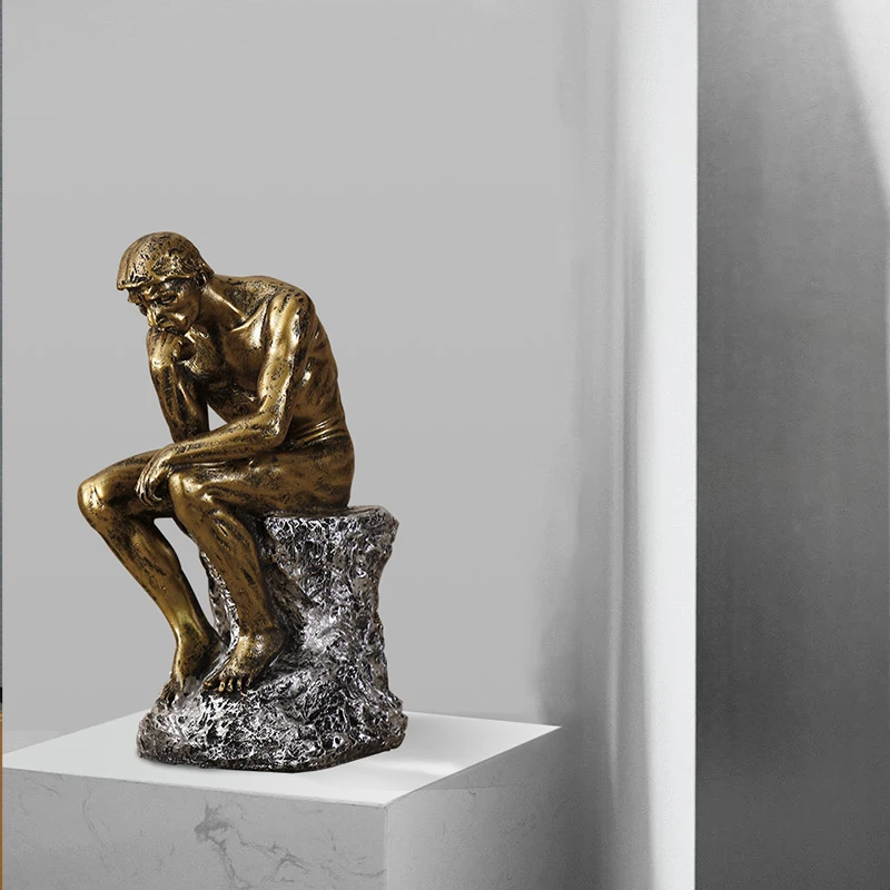 

Nordic resin abstract art thinker statue retro home decoration Ornament creative studio decor crafts Natural sandstone sculpture