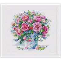 a bunch of bright roses patterns counted cross stitch 11ct 14ct 18ct diy chinese cross stitch kits embroidery needlework sets