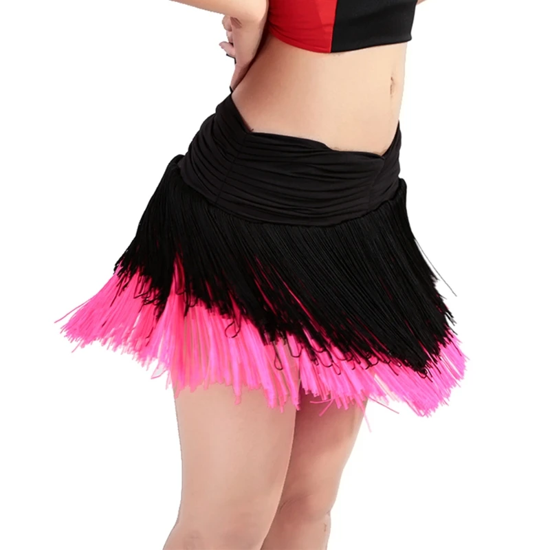 

Adult Latin Dance Skirt Women's Large Size Fringed Latin Skirt For Girls Rumba Samba Fringe Sexy Dance Practice Clothing M7DD