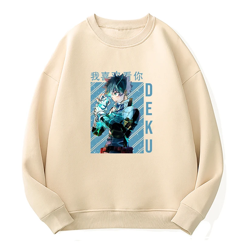 

Hot Boku No Hero Hoodies Fashion Women Anime My Hero Academia Pullover Casual Wear Loose Shoto Todorok Sweatshirts Deku Pullover