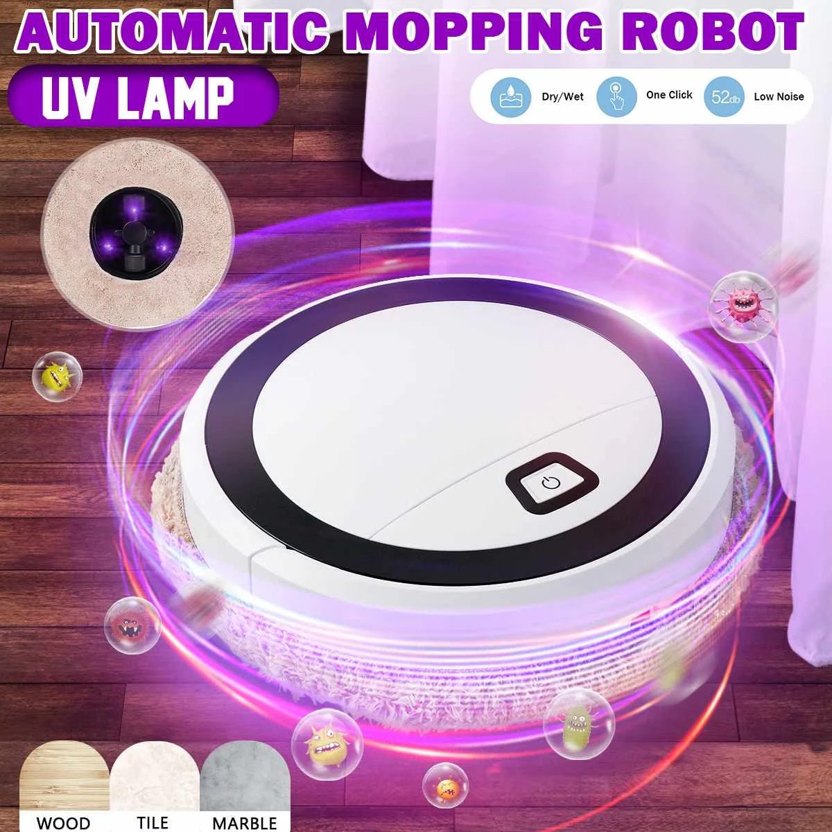 

Intelligent Sweeping Robot Floor Washing Wiping Mopping Machine Wet/Dry Cleaner Rotating 4W Walking Smart Sweeper Home Cleaning