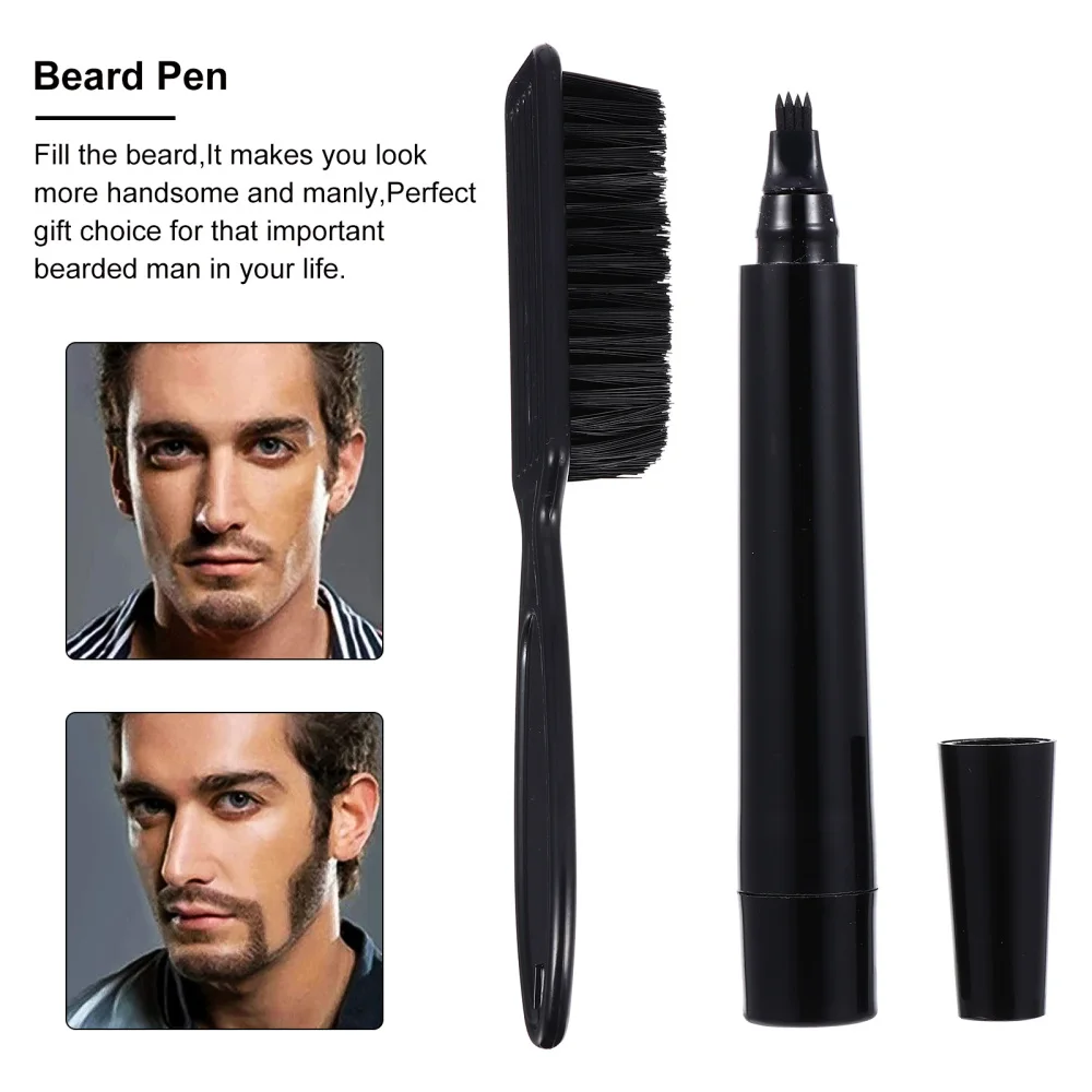 

1 Set Male Mustache Pen Beard Filler Pen Mustache Brush Beard Styling Tool