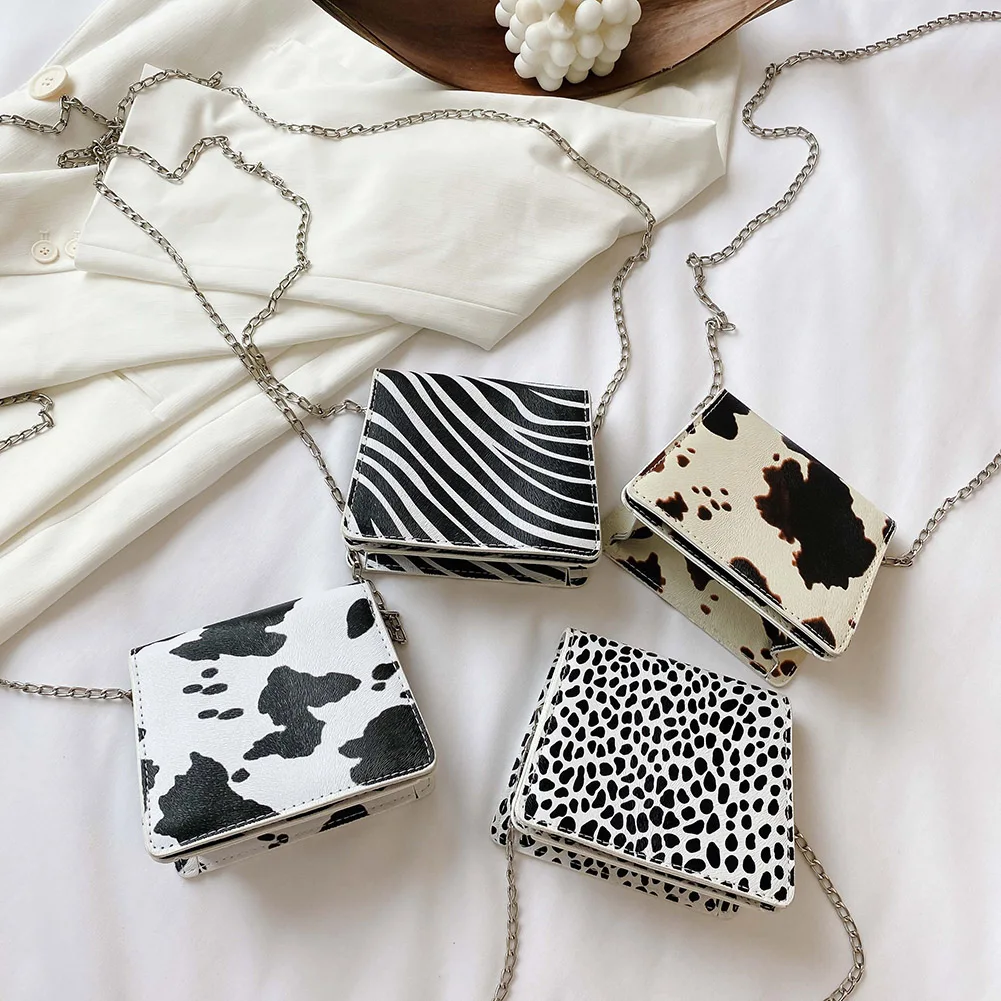 

Women Chain Mini PU Shoulder Handbags Casual Animal Pattern Small Crossbody Bags Outdoor Shopping Accessaries Supplies