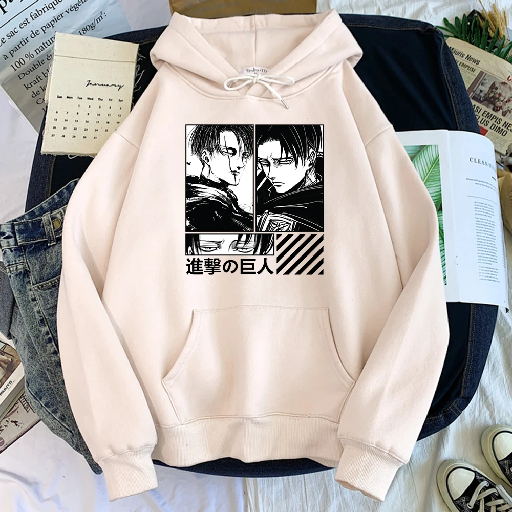 

Женская толстовка с капюшоном, Толстовка Оверсайз с принтом из аниме атака на титанов, Rival Ackerman, Женский Зимний пуловер японской манги