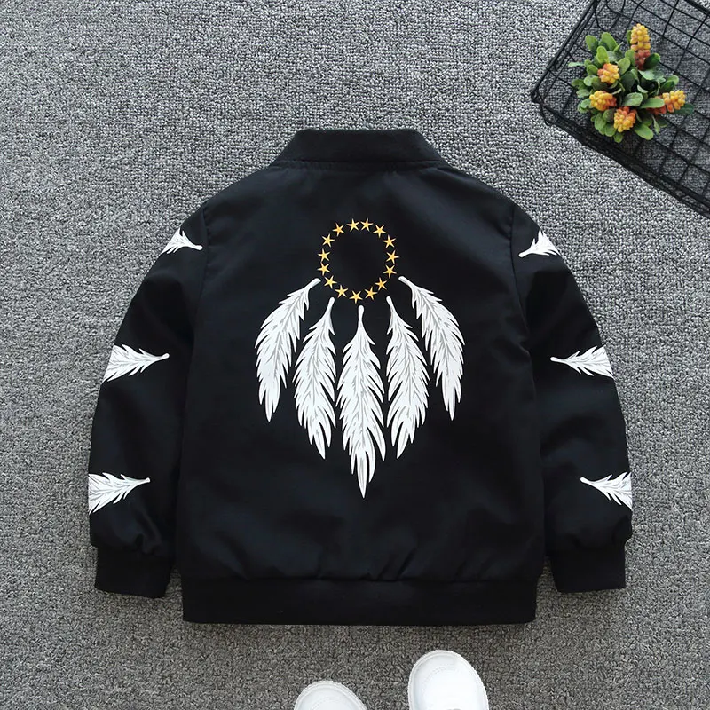 2021 Повседневная куртка с длинными рукавами и принтом для мальчиков девочек Сезон