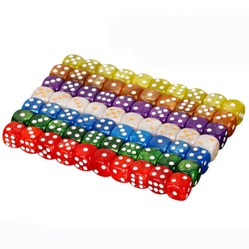 

10 Pcs/lot Pearl Pattern Point Dice Puzzle Game 6 Sided Square Corner Dice Funny Game Accessory 16mm