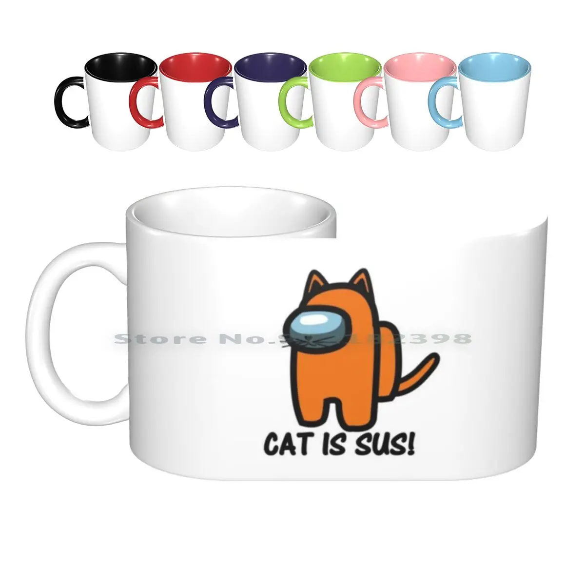 

Cat Is Sus! Керамические кружки, кофейные чашки, Кружка для молока и чая, кружка с милым котом, апельсином, котом, катьюти, кот, одержимый вами, сво...