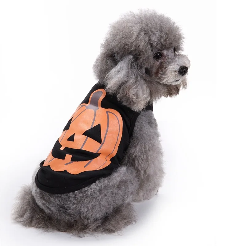 Весна и лето новый стиль собака Хэллоуин тыква жилет Тедди для питомца Собаки