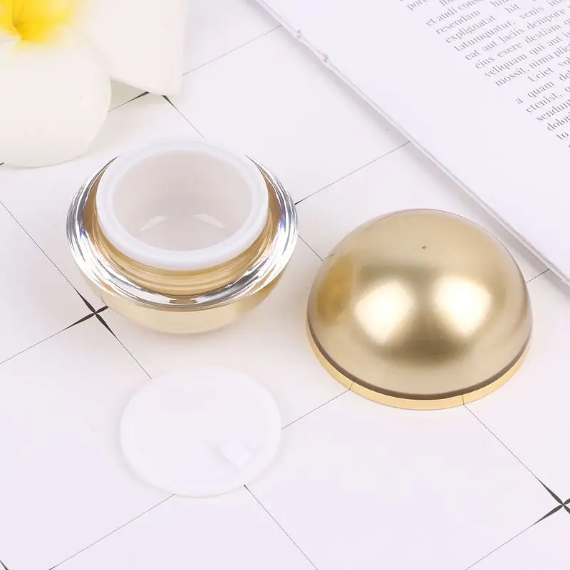 

Luxury Sphere Cream Container Golden Jar cosmetic Acrylic Smaple Pot Ball Bottle