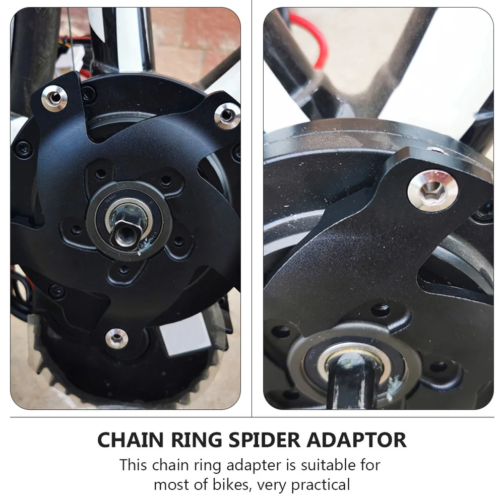 

1Pc Practical Bike Gear Adapter Durable Chain Ring Adapter Bike Supply (Black)