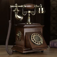 old fashioned retro solid wood rotating telephone european style antique american household telephone new chinese card holder