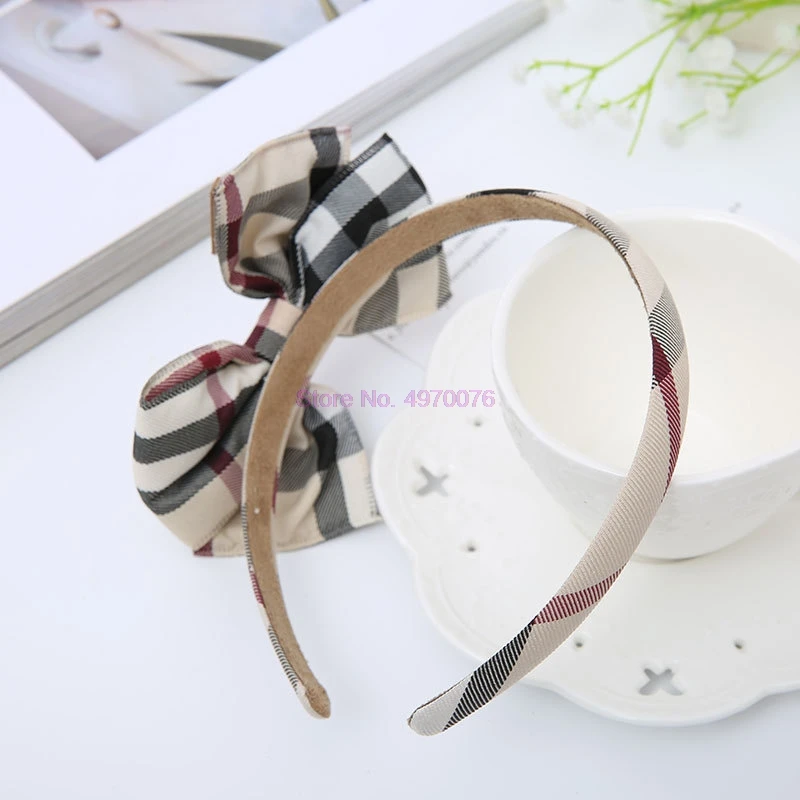 DHL 100 шт милые решетки с большим бантом Детские обручи для волос повязки принцесса