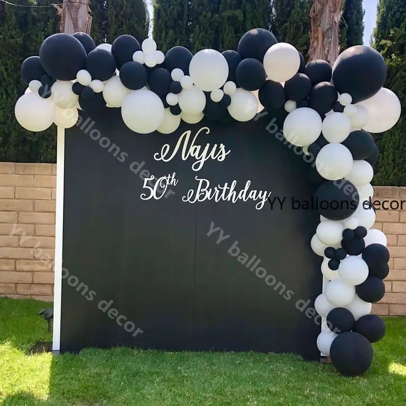 122 шт. набор черных и белых воздушных шаров | Дом сад