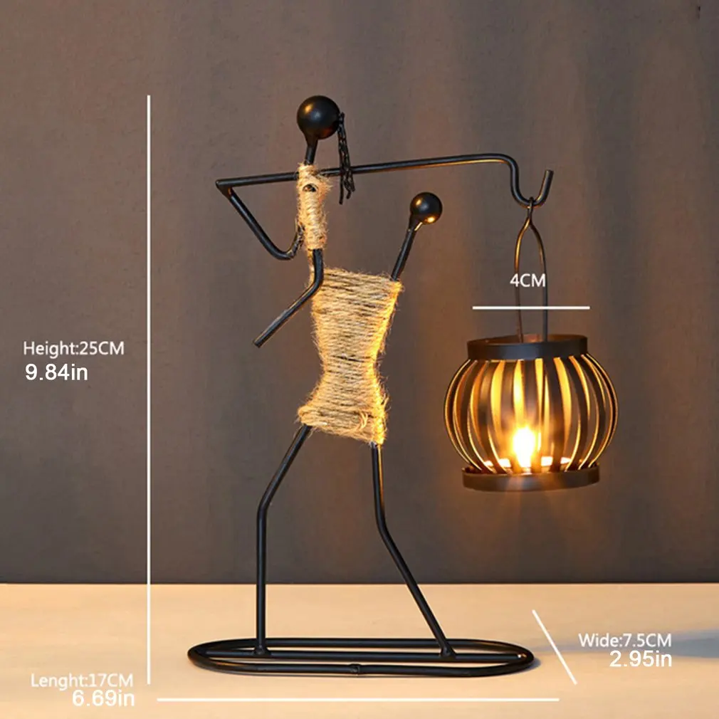 

New Home Decoration Accessory Creative Candle Holder Iron Kitchen Restaurant Romantic Candlestick Christmas Halloween Bar Party