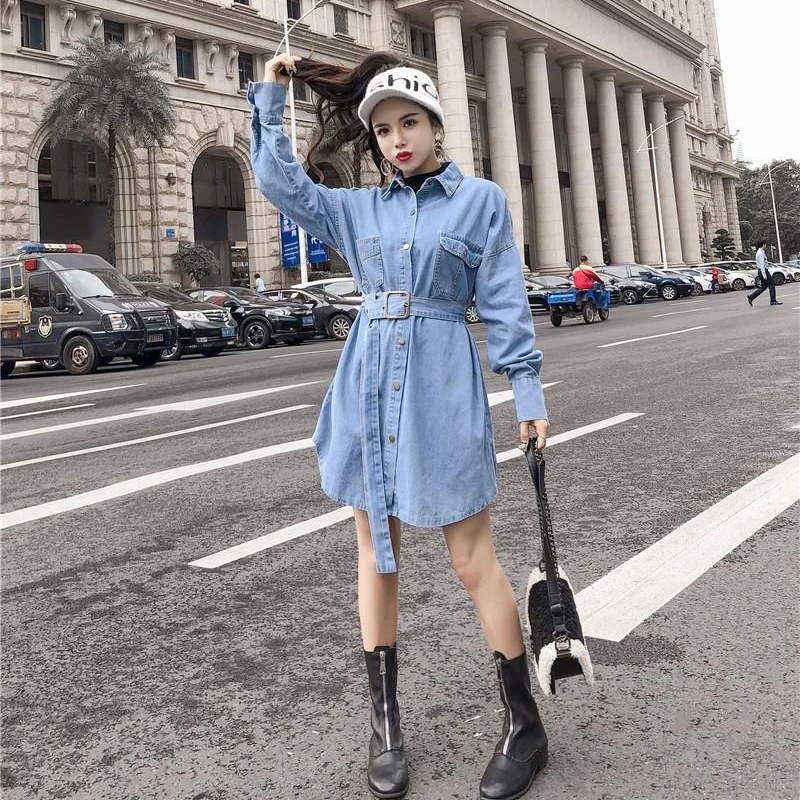 SWYIVY весна осень женская джинсовая Базовая рубашка Свободная Повседневная модная