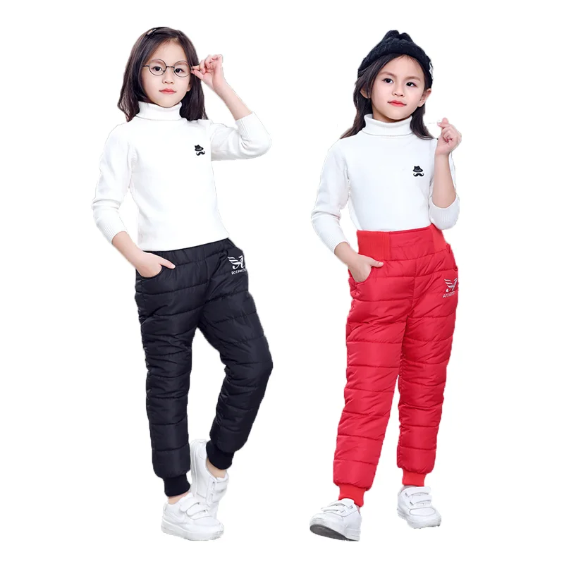 

Girls Boys Warm Down Pants Winter Children High Quality Down Pants Teens Boy Girl Down Trousers Kids Ski Down Padded Pants