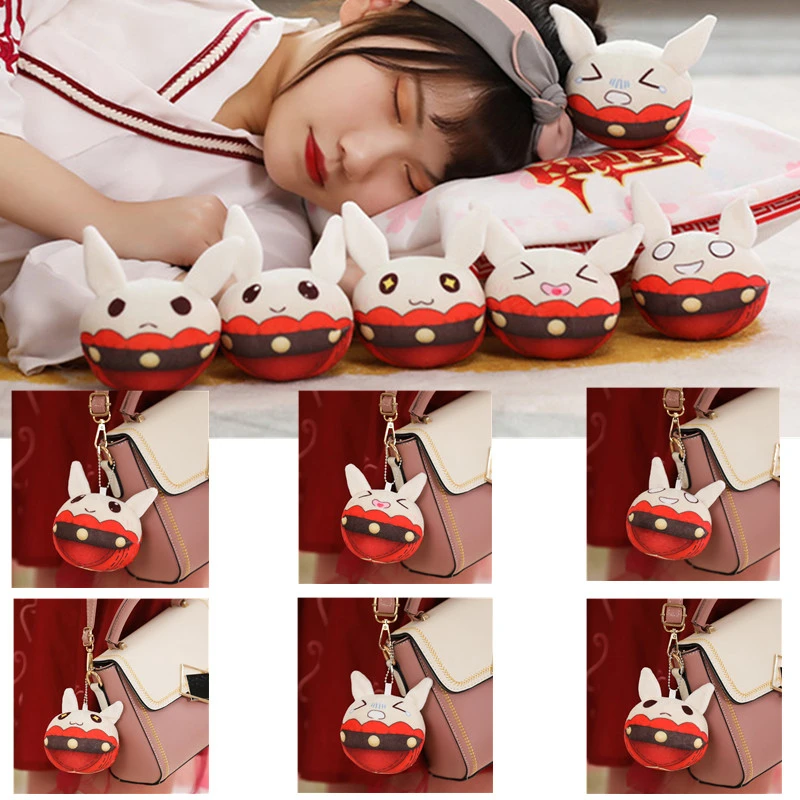 

10cm Game Genshin Impact Klee Ganyu Keqing Bomb Dango Cosplay Doll Toy Plush Dolls Child Gift Pendant