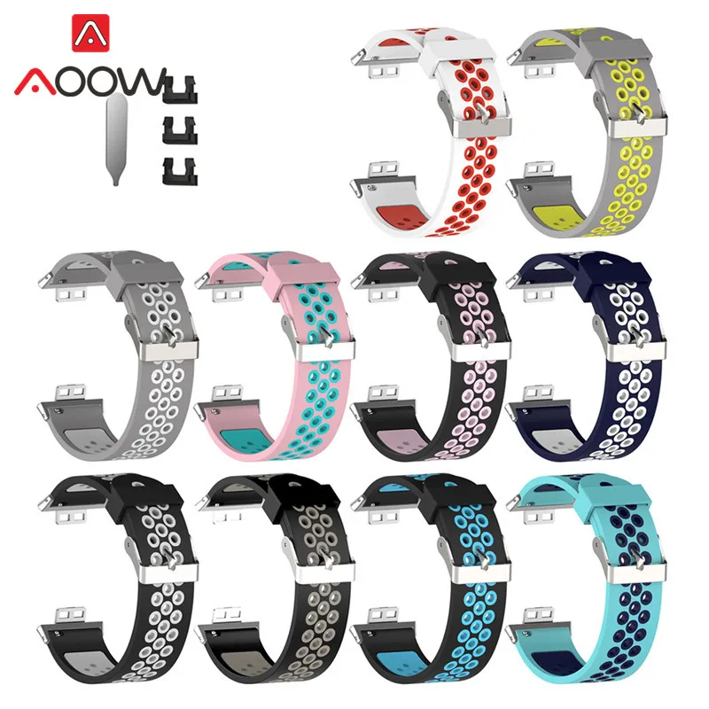 Ремешок силиконовый спортивный для смарт часов Huawei сменный Браслет с дышащими