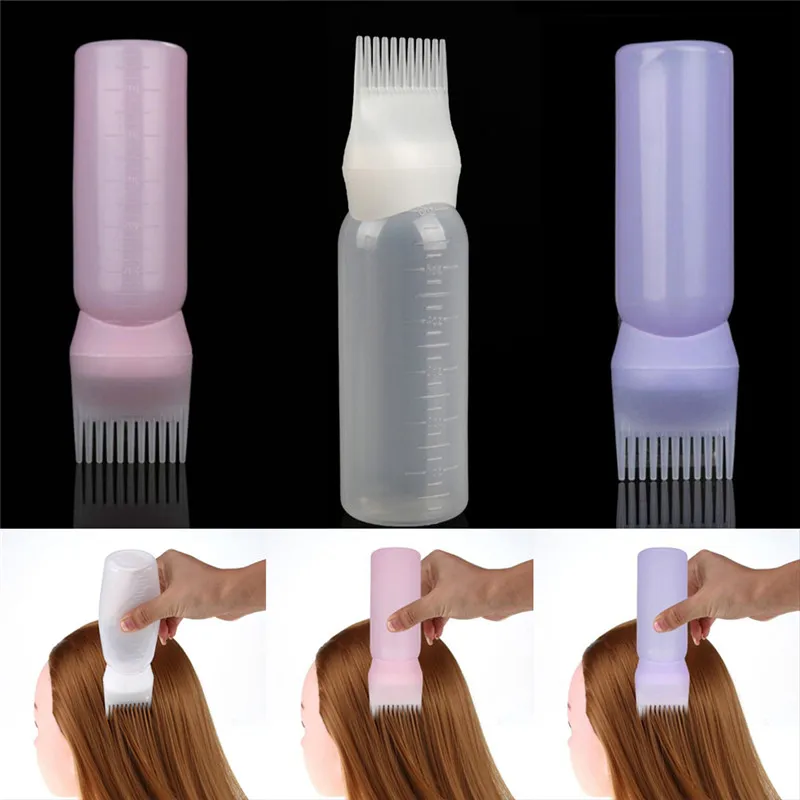 

120 ML Professional Hair Colouring Comb Empty Hair Dye Bottle With Applicator Brush Dispensing Salon Hair Coloring Styling Tool