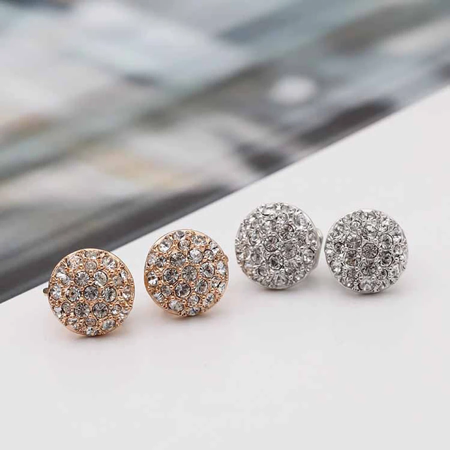 Новый круглый дизайн без пирсинга серьги микро проложили с австрийским