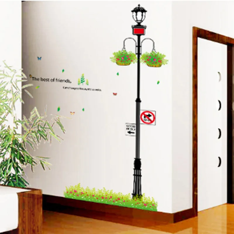 

Kids friendly Street Light Wall Decal Room Decor Mural For Boys Room Wallpaper Home Stickers