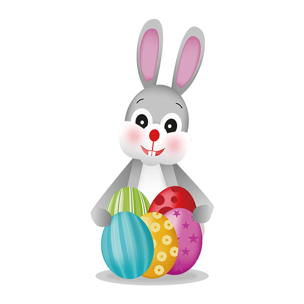 Пасхальные новые съемные и многоразовые наклейки для автомобиля кролик на