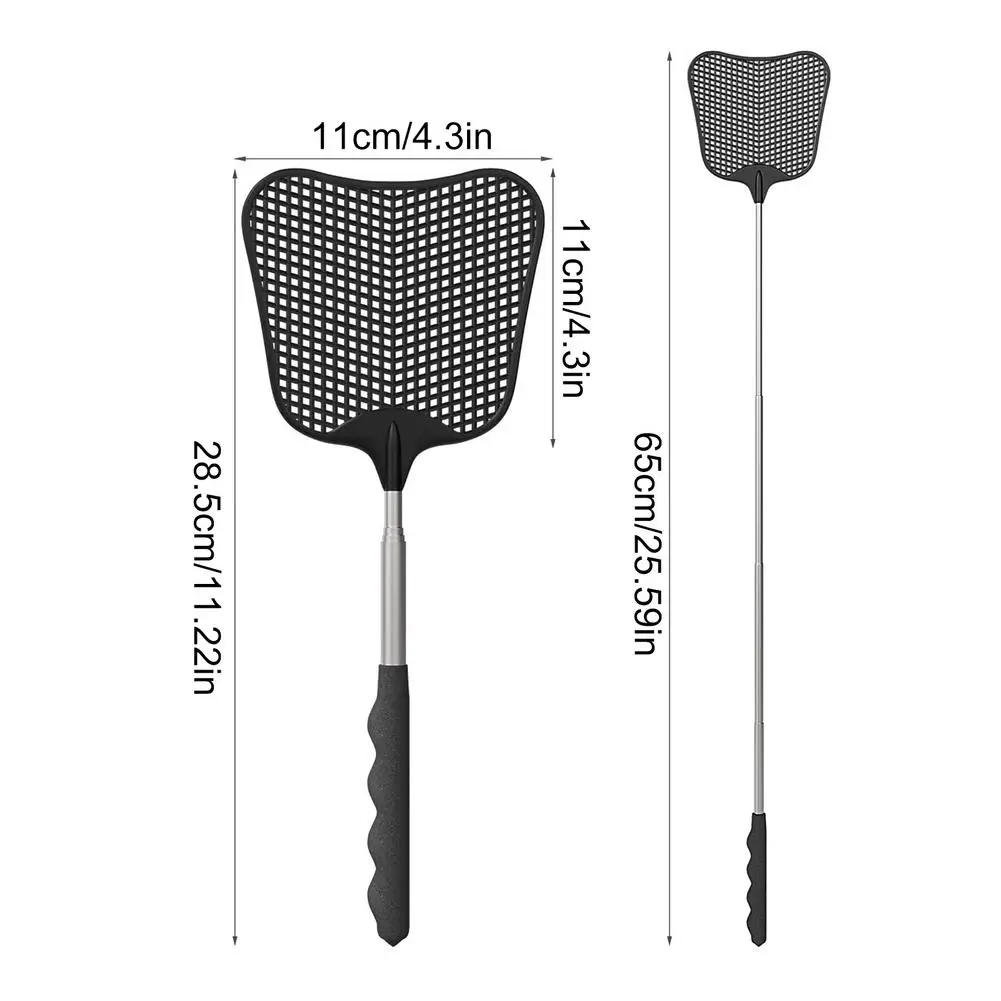 

New Extendable Fly Swatter Plastic Telescopic Fly Swatter Mosquito Insect Killer Flyswatter With Stainless Steel Long Handle