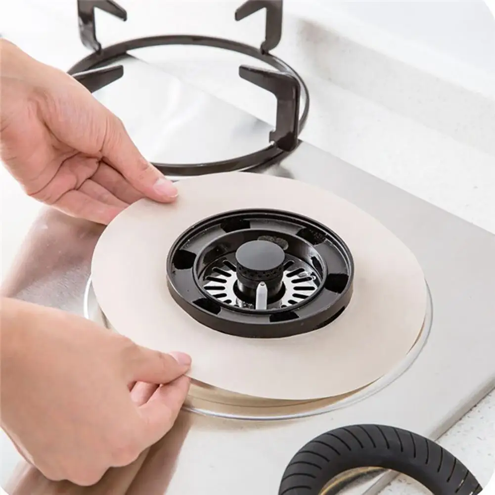 4Pcs Round Gas Protections Range Hob Stove Protection Doormat Oil and Antifouling Cleaning Pad Cover | Дом и сад